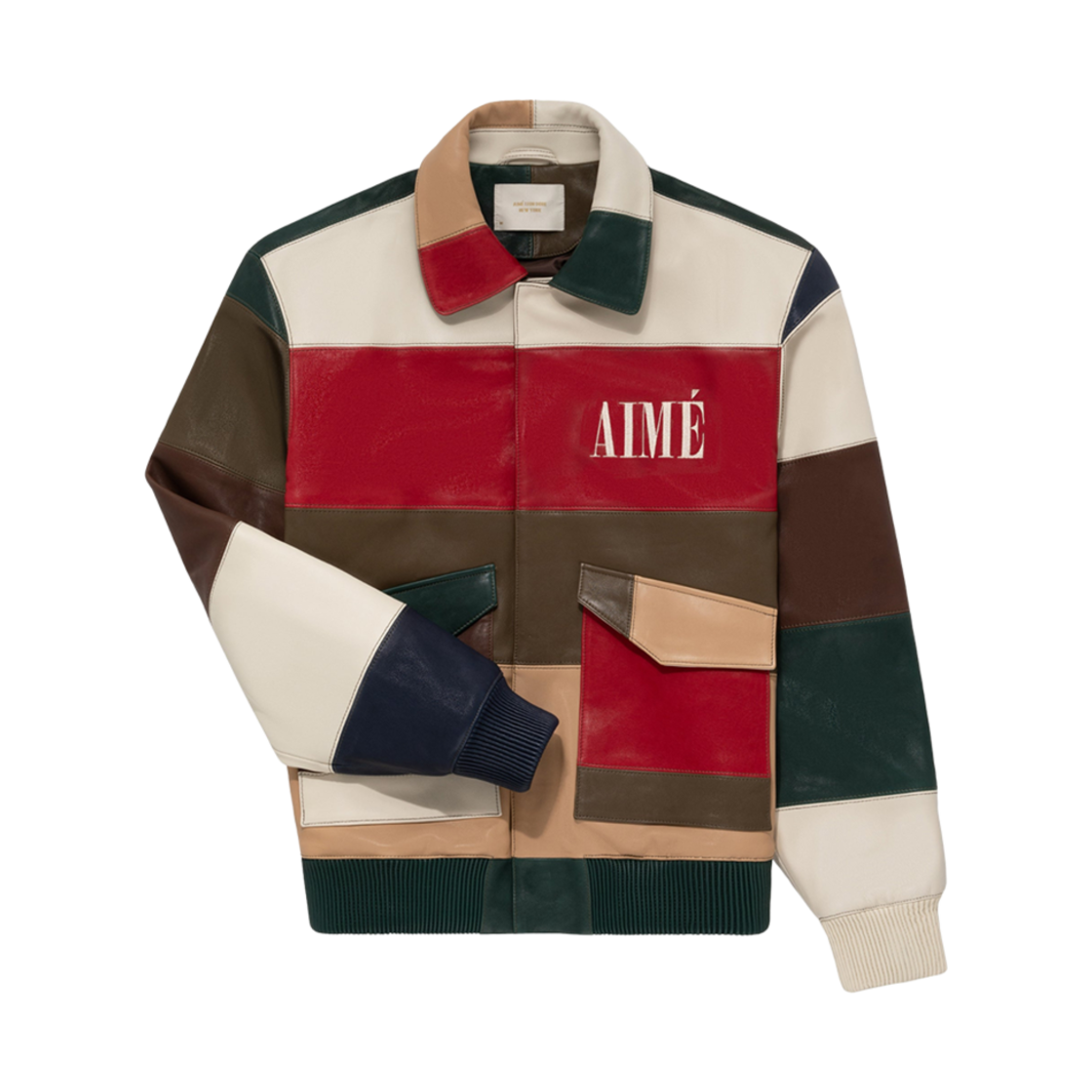 - Aime Leon Dore Paneled Leather Bomber Leather Multicolor