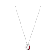 Tiffany & Co. Return To Tiffany Red Double Heart Tag Pendant Mini Sterling Silver with Diamonds