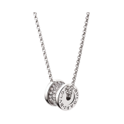 Bulgari B.Zero1 Necklace Round Pendant White Gold Diamonds