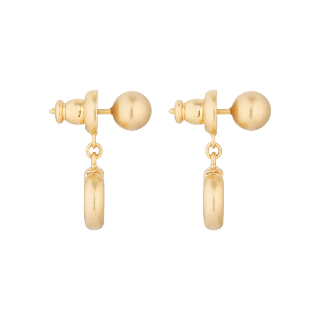 (W) 디올 CD 네이비 이어링 골드 피니쉬 메탈((W) Dior CD Navy Earrings Gold finish metal) - 2
