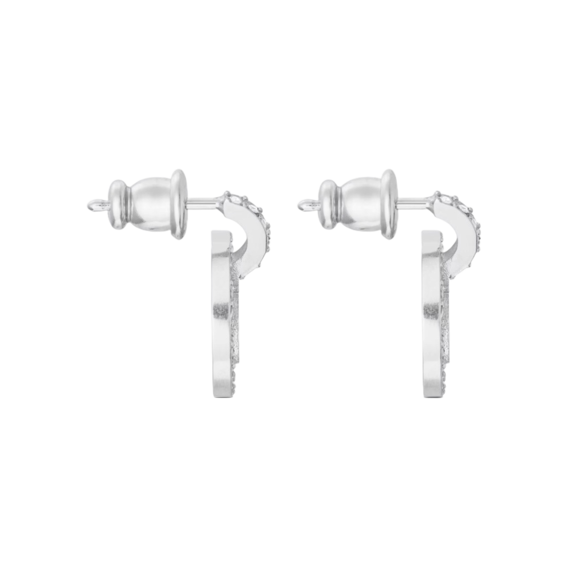 (W) 디올 클레어 D 룬 이어링 실버 피니쉬 메탈 실버 톤 크리스탈((W) Dior Clair D Lune Earrings Silver Finish Metal Silver Tone Crystals) - 2
