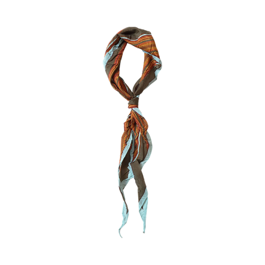 KAPITAL ワッシャーシルク ネッカチーフ（COOKIE） Kapital WASHER Silk Neckerchief (COOKIE) - Grey/Khaki