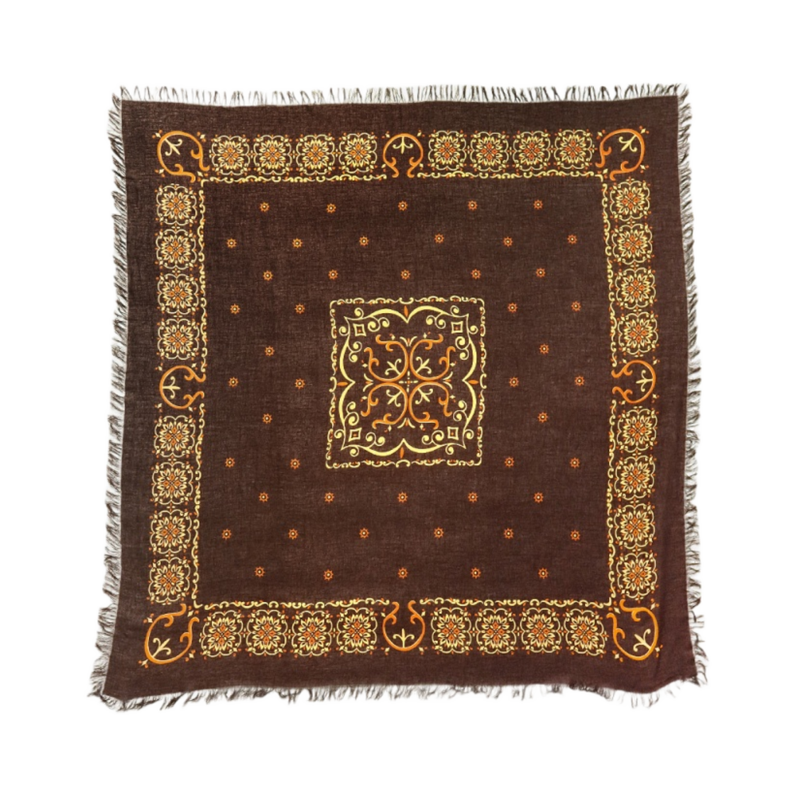 K2305XG532 Kapital Linen Rayon Fringe Stole Habananaja Brown