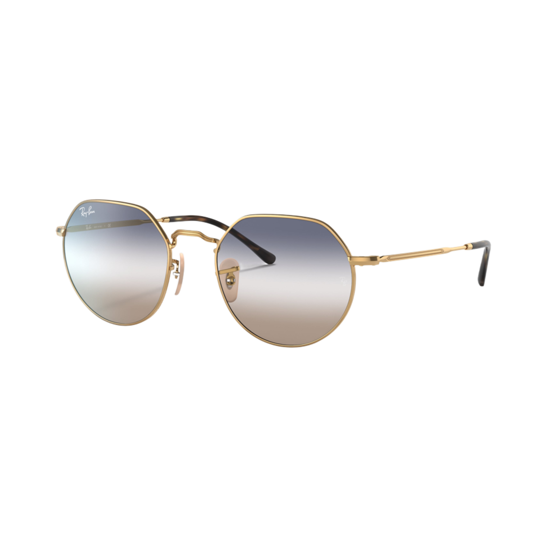레이밴 잭 폴리쉬드 골드 프레임 블루 브라운 그라디언트 렌즈(Ray-Ban Jack Polished Gold Frarme Blue Brown Gradient Lenses) - 1