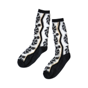Kapital 200 Mulan Quilt Pattern See-Through Socks White Black