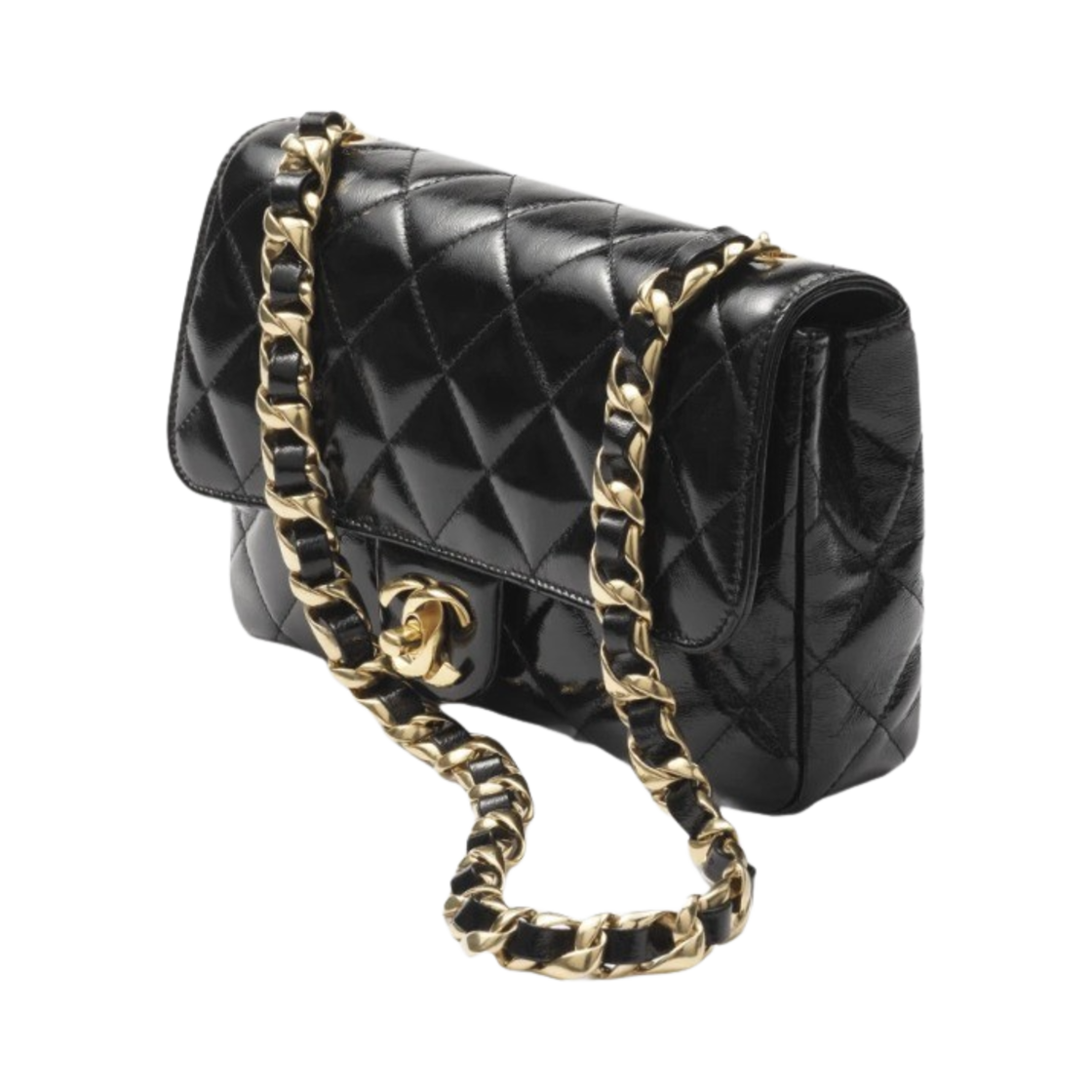 샤넬 플랩 백 샤이니 램스킨 & 골드 메탈 블랙(Chanel Flap Bag Shiny Lambskin & Gold Black) - 2