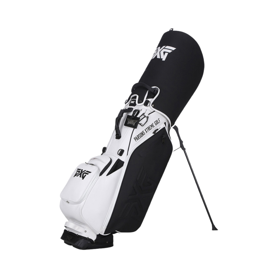 피엑스지 컬러 블록 스탠드백 블랙 화이트(PXG Color Block Stand Bag Black White)