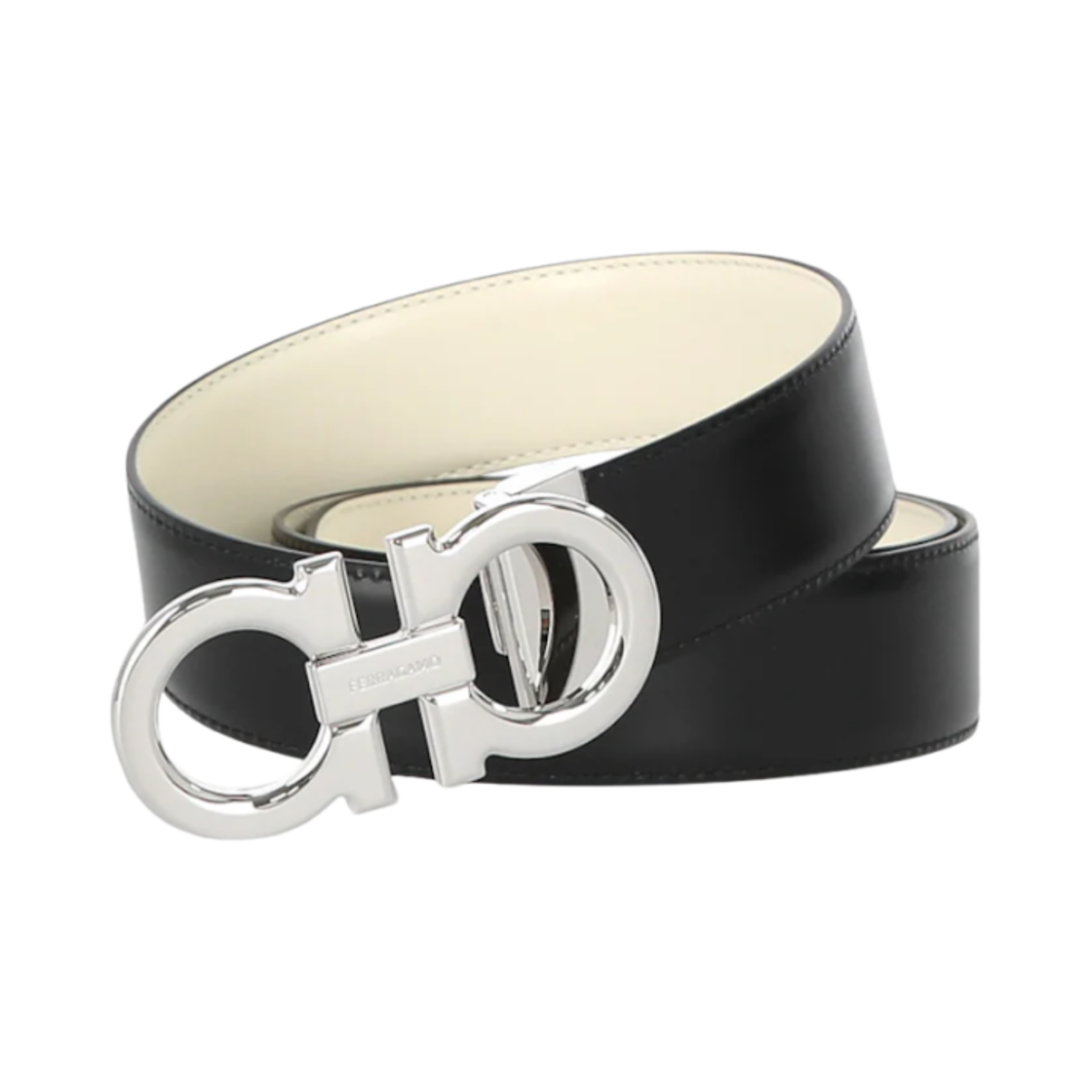 페라가모 리버시블 어드저스터블 간치니 벨트 마스카포네 네로(Ferragamo Reversible Adjustable Gancini Belt Mascarpone Nero) - 1