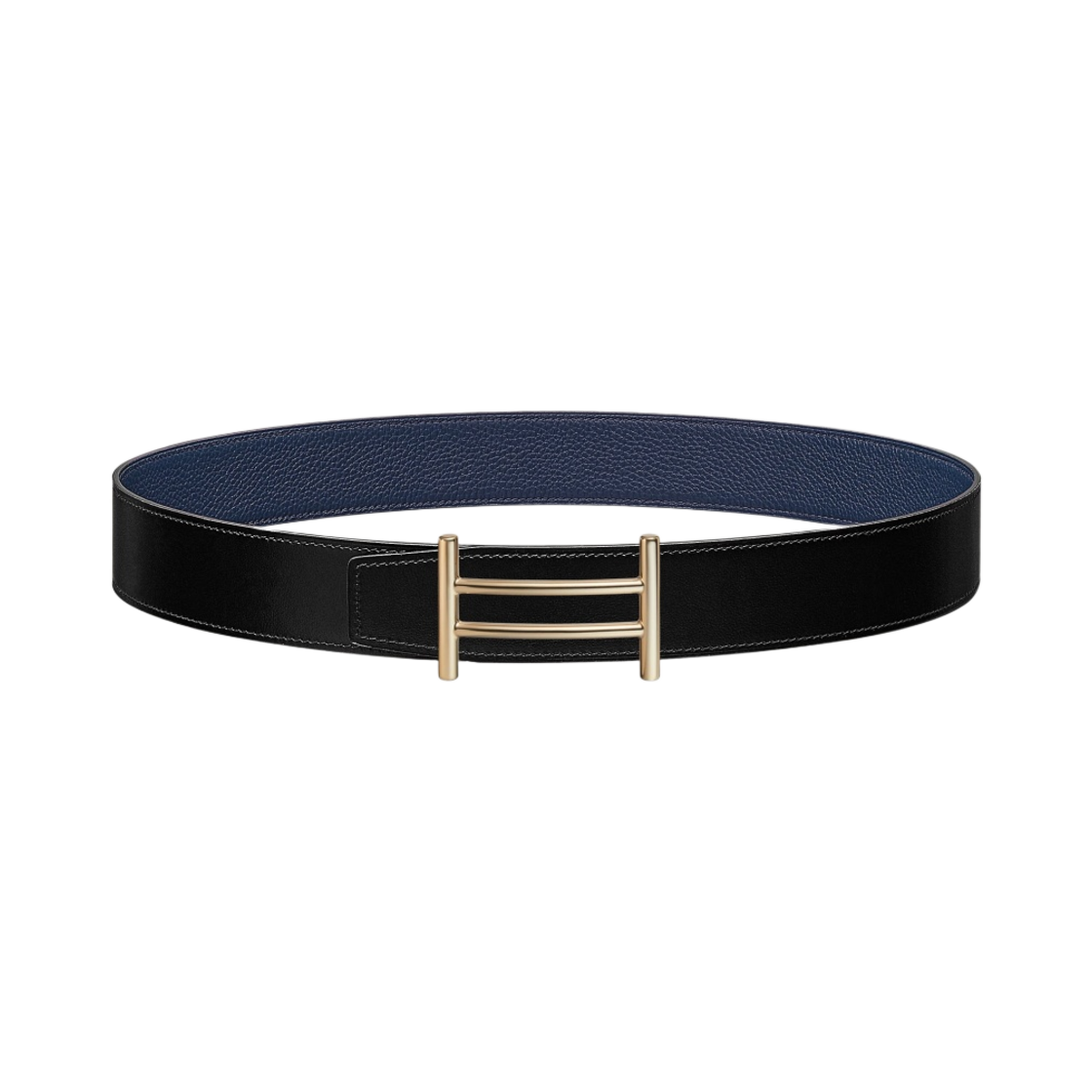 에르메스 라이더 벨트 버클 & 리버서블 가죽 스트랩 38mm & 페르마브라스 누아 블루 뉘(Hermes Rider Belt Buckle & Reversible Leather Strap 38mm & Permabrass Noir Bleu Nuit) - 1