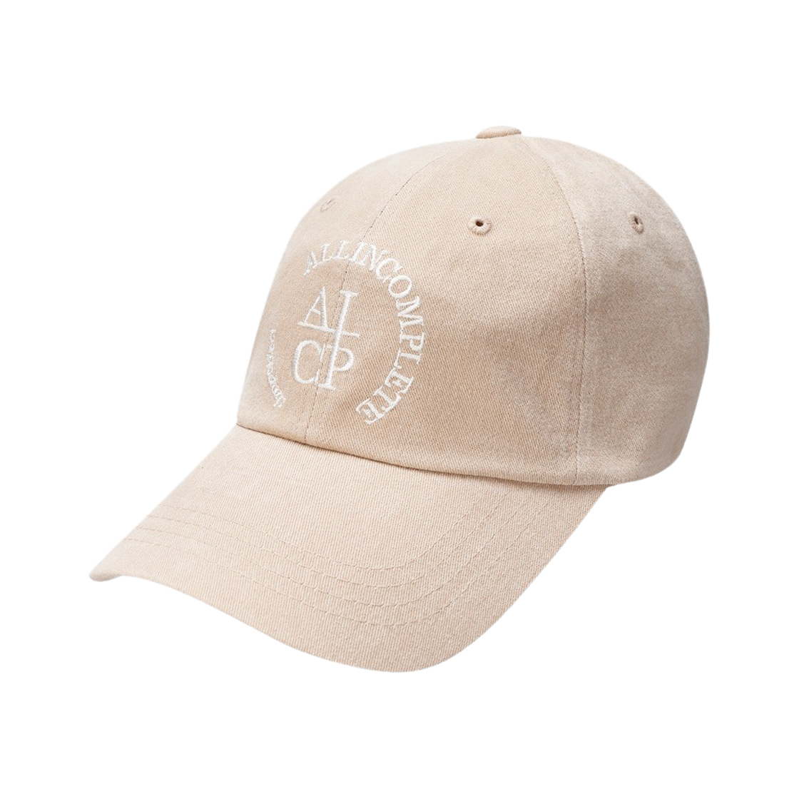 올인컴플리트 라운드 로고 볼캡 샌드 베이지
