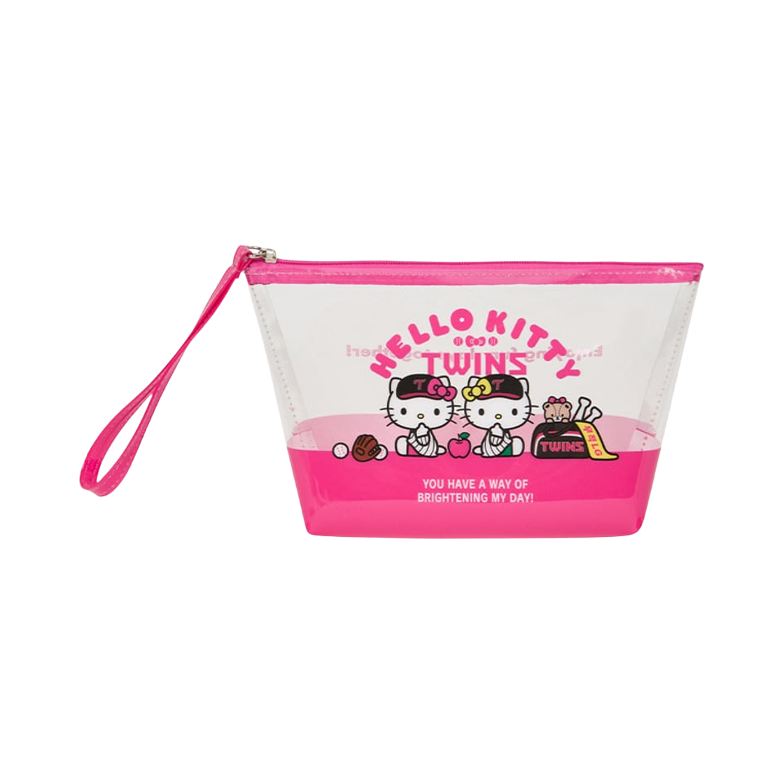 LG 트윈스 x 헬로 키티 투명 파우치 핑크(LG Twins x Hello Kitty Transparent Pouch Pink)