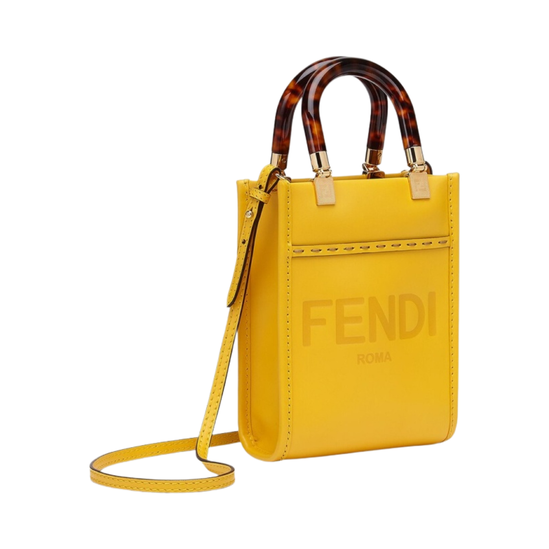 펜디 로마 미니 선샤인 쇼퍼 레더 백 옐로우(Fendi Roma Mini Sunshine Shopper Leather Mini Bag Yellow) - 2