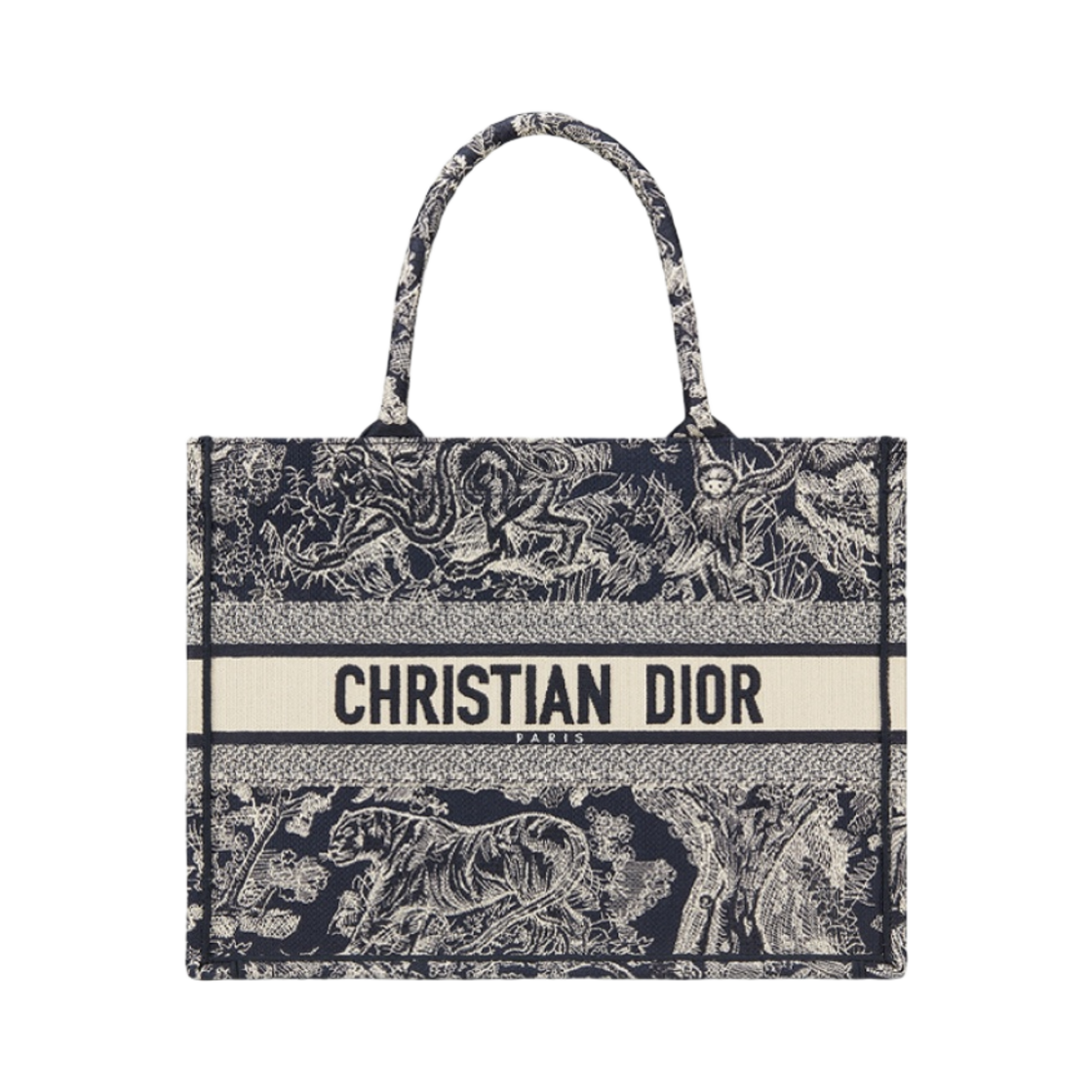 M1296ZRGO-M35I Dior Medium Book Tote Blue Ecru Reverse