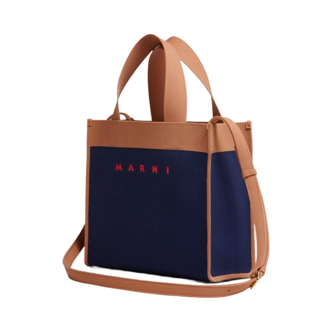 마르니 자카드 스몰 쇼핑백 아이리스 피너츠 레드(Marni Jacquard Small Shopping Bag Iris Peanuts Red) - 2