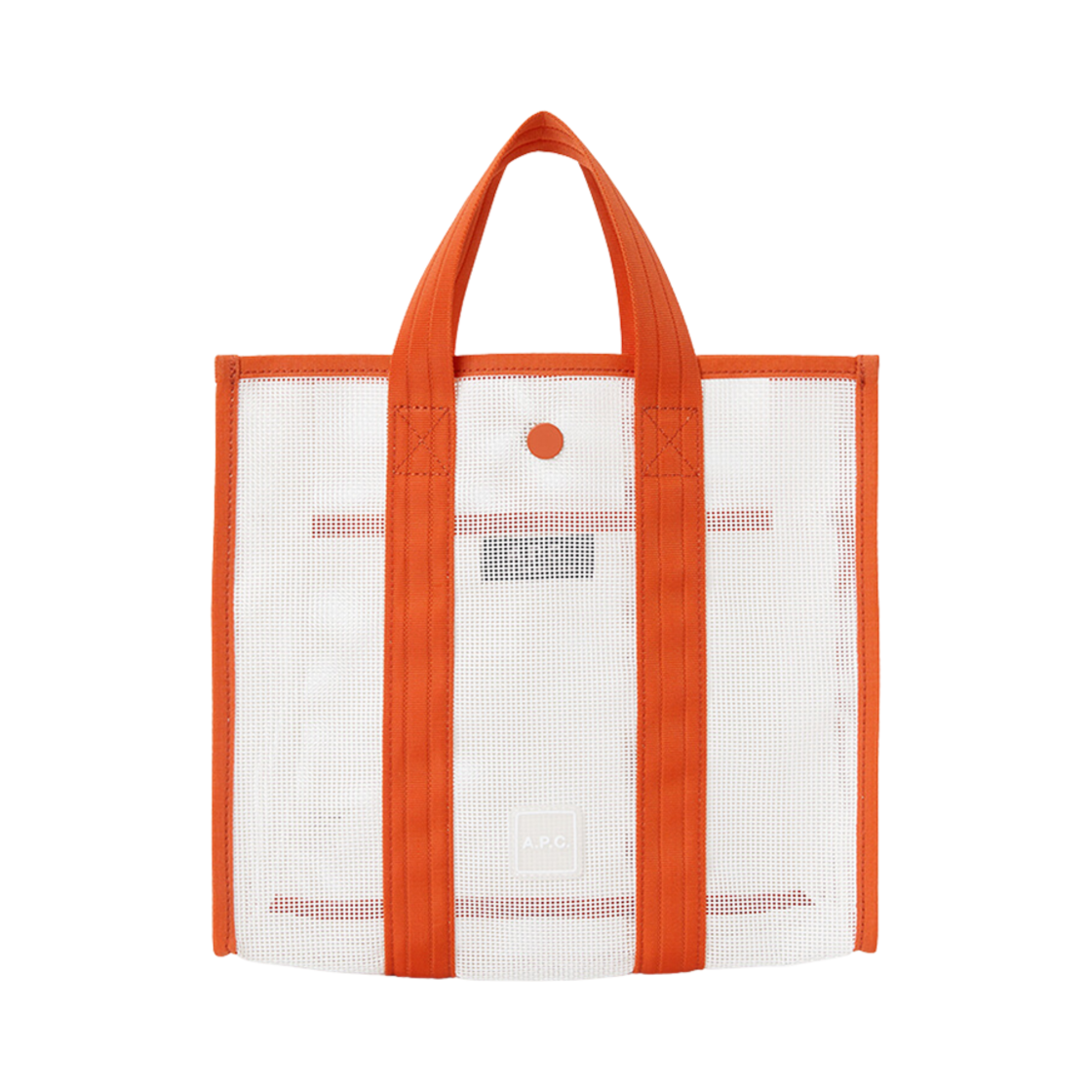 PVAAI-M61906-TAA A.P.C. Cabas Louise Tote Bag White Orange