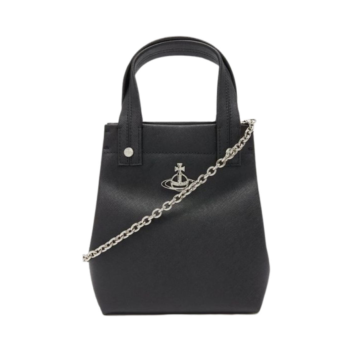 비비안 웨스트우드 사피아노 로빈 미니 쇼퍼백 블랙(Vivienne Westwood Saffiano Robin Mini Shopper Bag Black) - 1