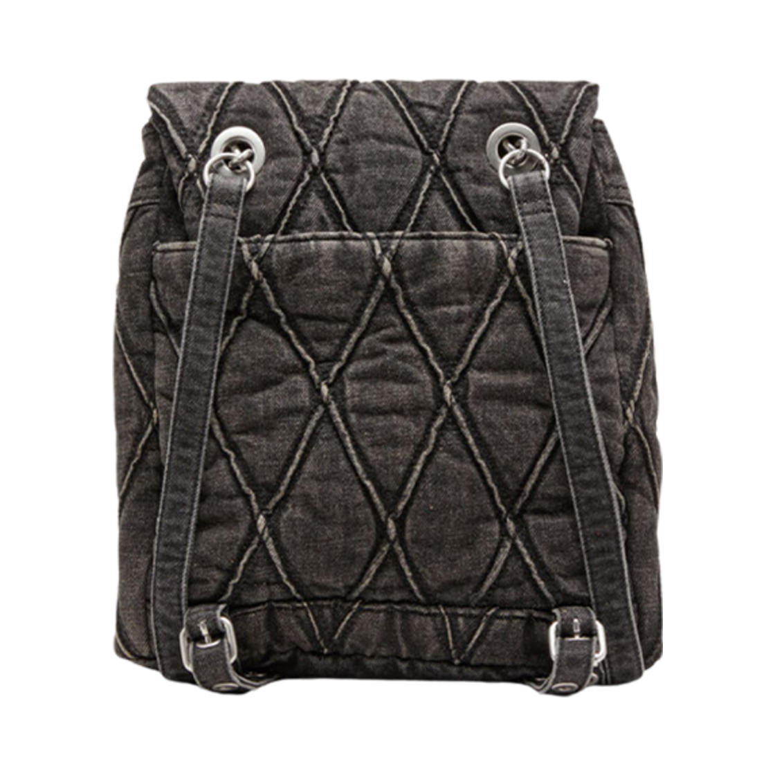 디젤 참-D S-백팩 아가일 퀼티드 데님 블랙(Diesel Charm-D S-Backpack in Argyle Quilted Denim Black) - 2