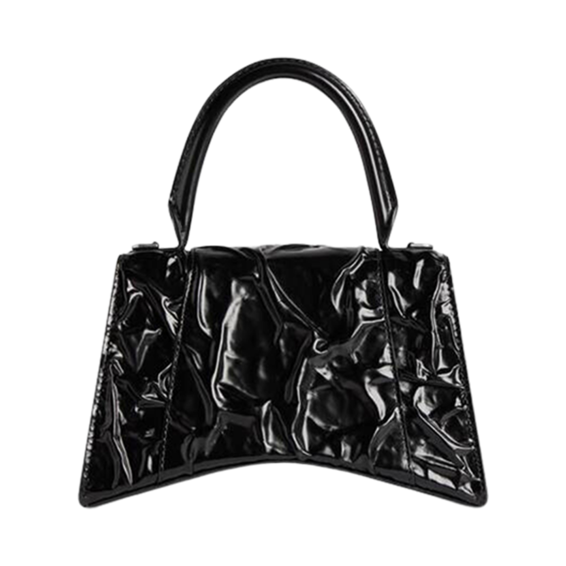 발렌시아가 아워글래스 스몰 핸드백 크러쉬드 이펙트 블랙(Balenciaga Hourglass Small Handbag Crushed Effect Black) - 3