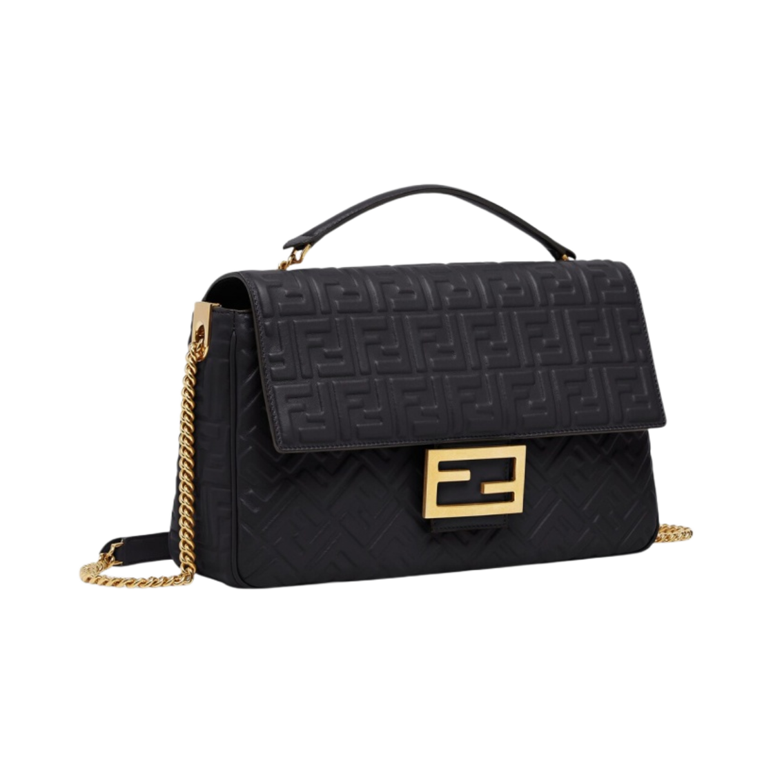 펜디 바게트 체인 나파 레더 라지 백 블랙(Fendi Baguette Chain Nappa Leather Large Bag Black) - 2
