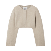 (W) COS Double-Faced Cropped Hybrid Jacket Oatmeal