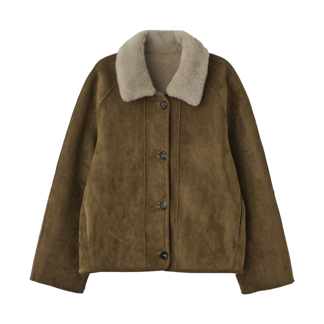 24WTJK001BEF Blank03 Wool Shearing Reversible Short Coat Beige