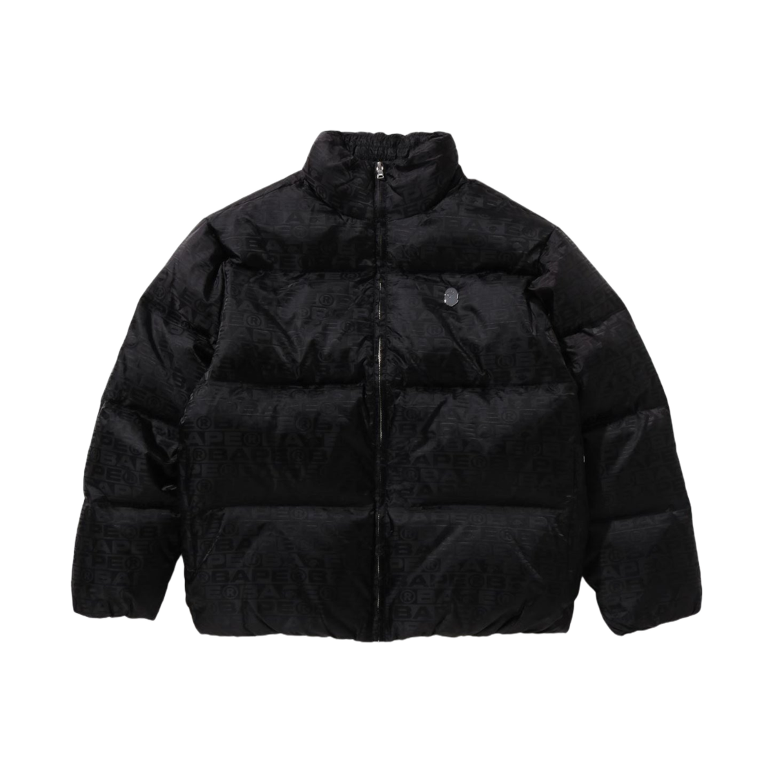 0ZXDNM144311N BAPE Lux Sport Pattern Jacquard Nylon Down Jacket Black
