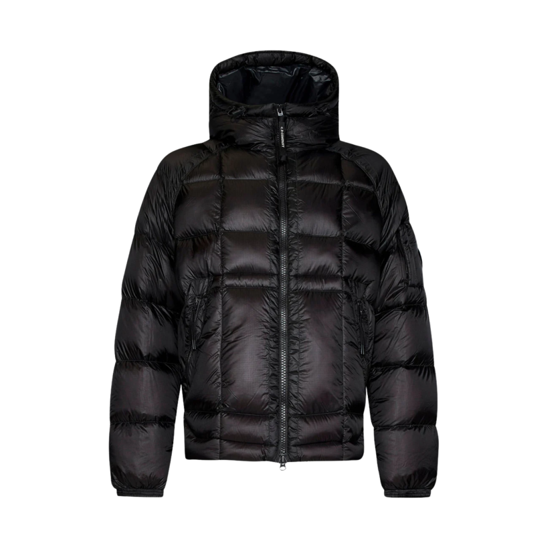 C.P. 컴퍼니 D.D. 쉘 후드 미디엄 다운 자켓 블랙 - 24FW(C.P. Company D.D. Shell Hooded Medium Down Jacket Black - 24FW)