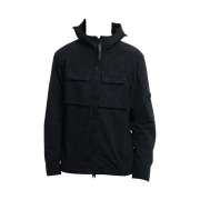C.P. Company Heavy Popeline Emerized Hooded Shirt Black - 23SS