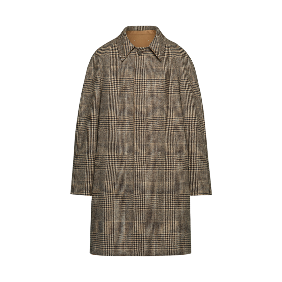 (W) 메종 마르지엘라 체크 울 트렌치 코트 브라운