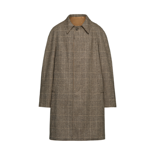 S51AH0189S76564001F (W) Maison Margiela Check Wool Trench Coat Brown