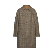 (W) Maison Margiela Check Wool Trench Coat Brown