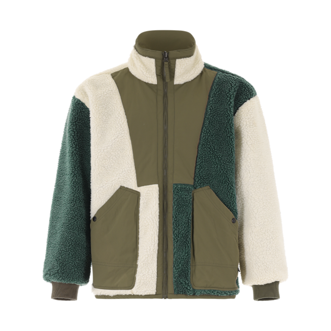 23Q4ODUJK12KH OFFGRID Reversible Fleece Mix Jacket Khaki