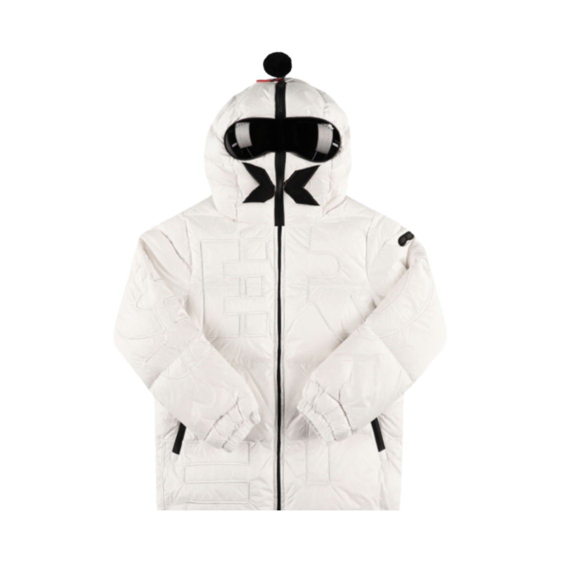 (키즈) AI 라이더스 립스탑 고글 엠브로이드 다운 자켓 화이트((Kids) AI Riders Ripstop Goggle Embroidered Down Jacket White)