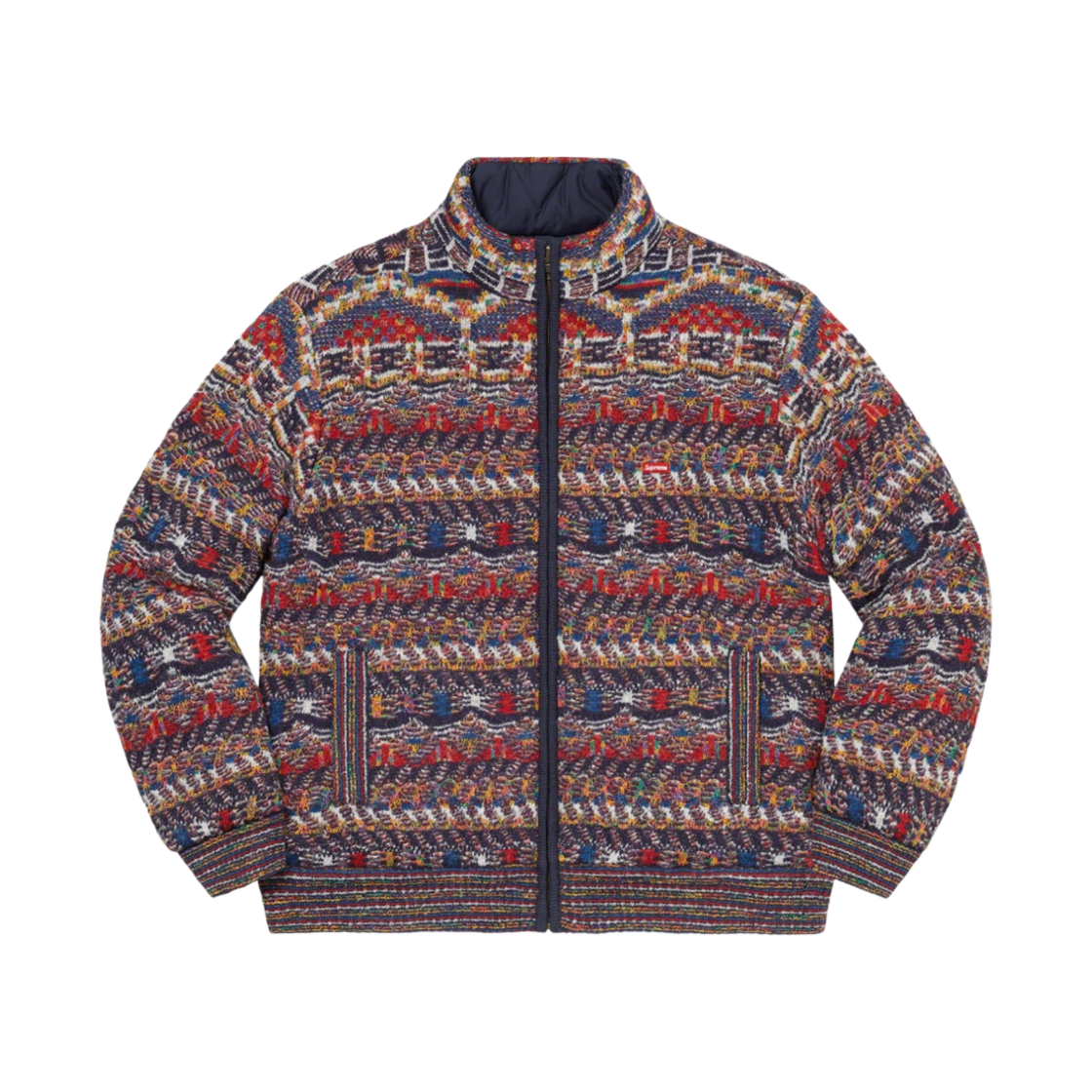 슈프림 x 미쏘니 리버시블 니트 자켓 네이비 - 21FW