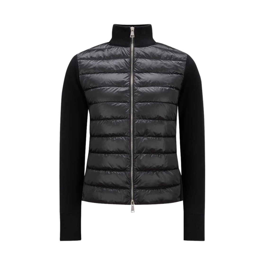 (W) 몽클레르 패딩 울 집업 가디건 블랙 - 25SS((W) Moncler Padded Wool Zip-Up Cardigan Black - 25SS)
