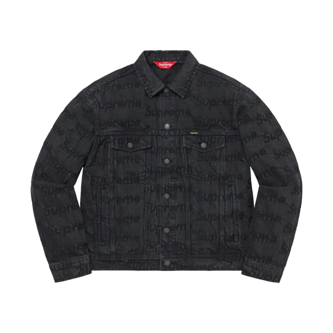 슈프림 프레이드 로고 데님 트러커 자켓 블랙 - 21SS