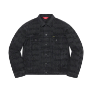 Supreme Frayed Logos Denim Trucker Jacket Black - 21SS