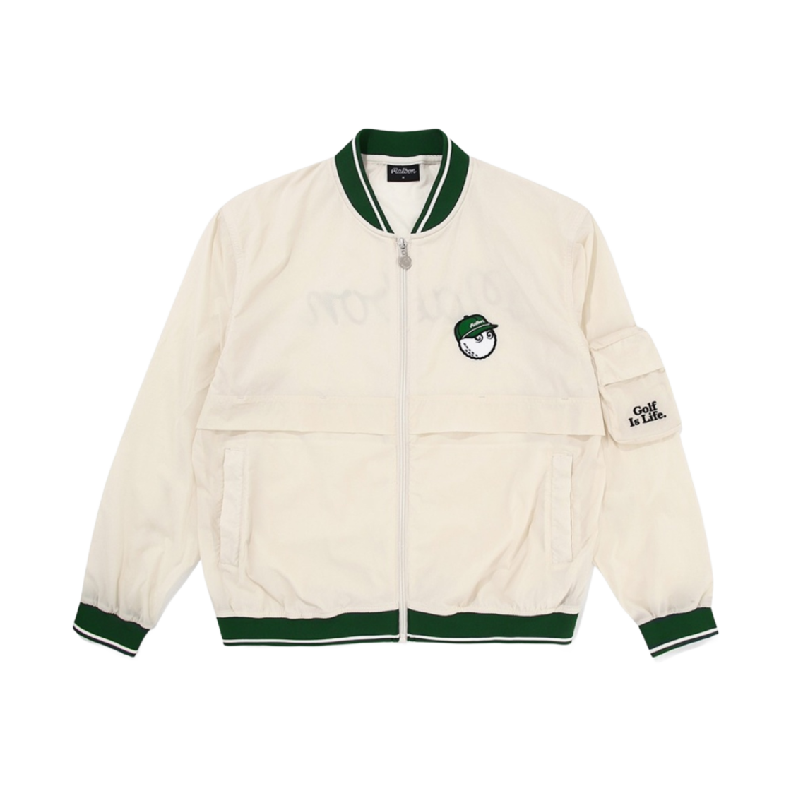 (W) 말본 골프 블로우 스타디움 자켓 베이지((W) Malbon Golf Blow Stadium Jacket Beige) - 1