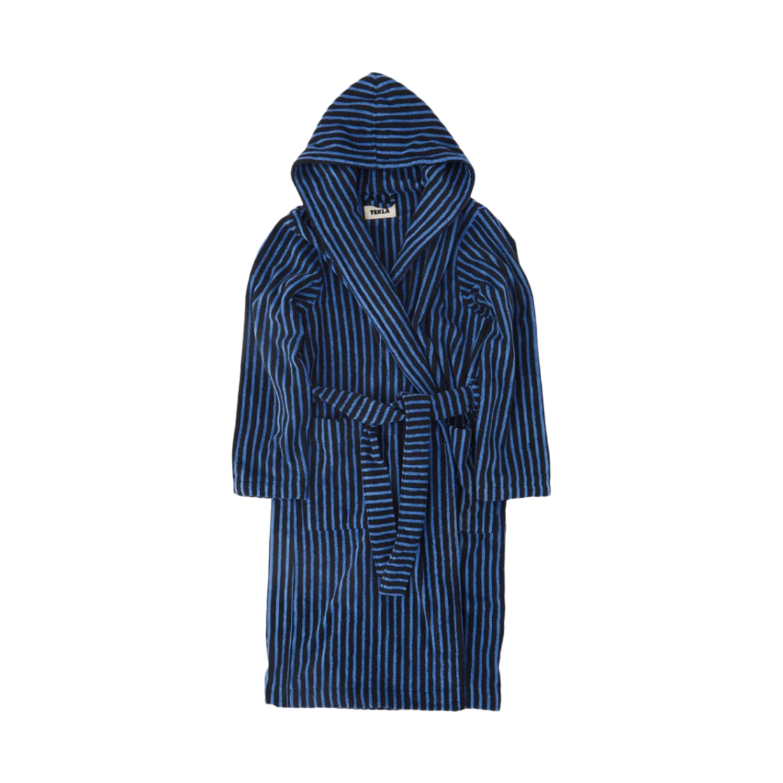 테클라 후드 배스로브 블랙 블루(Tekla Hooded Bathrobe Black Blue) - 1