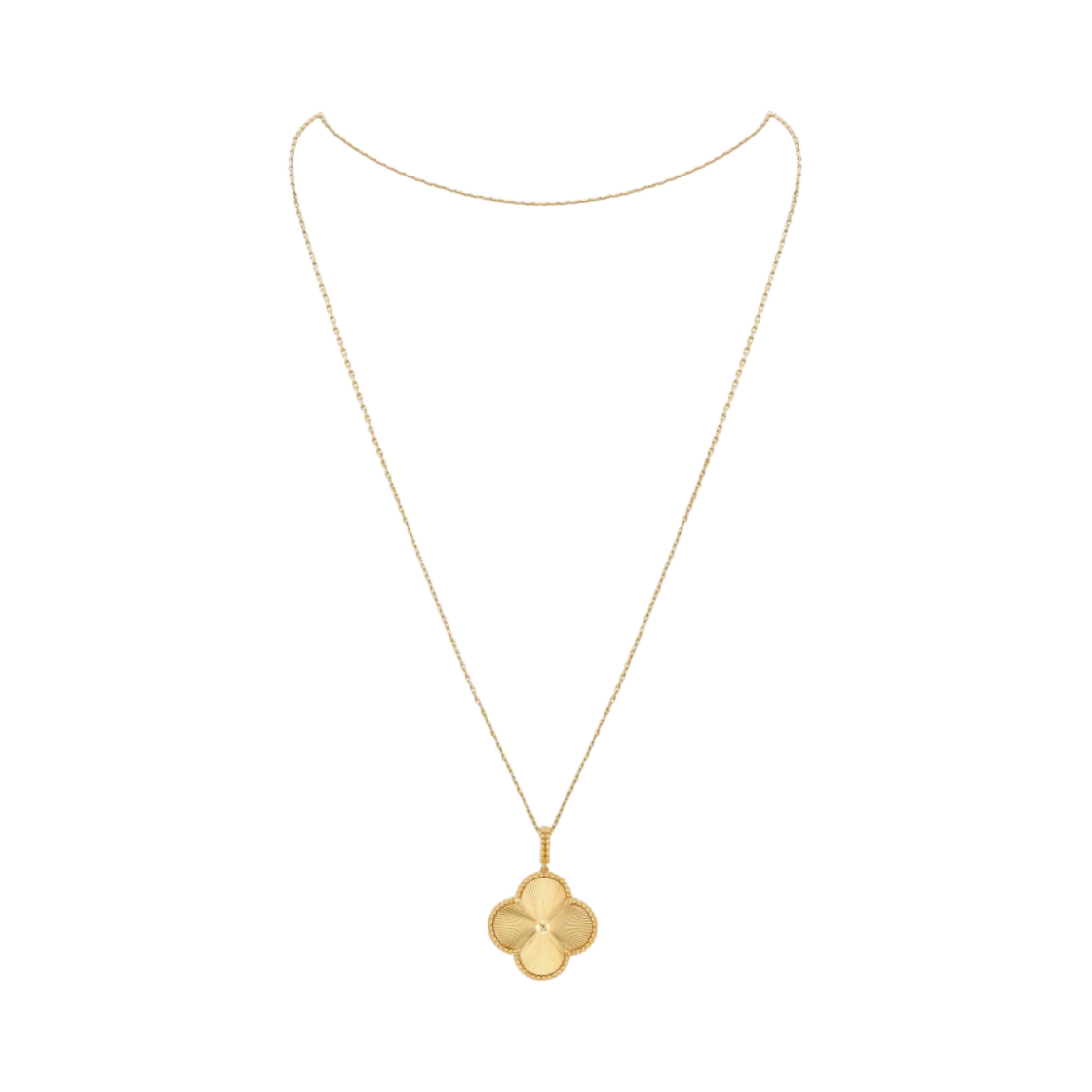 (W) 반 클리프 & 아펠 매직 알함브라 롱 네크리스 1 모티브 옐로우 골드((W) Van Cleef & Arpels Magic Alhambra  Long Necklace 1 Motifs Yellow Gold) - 1