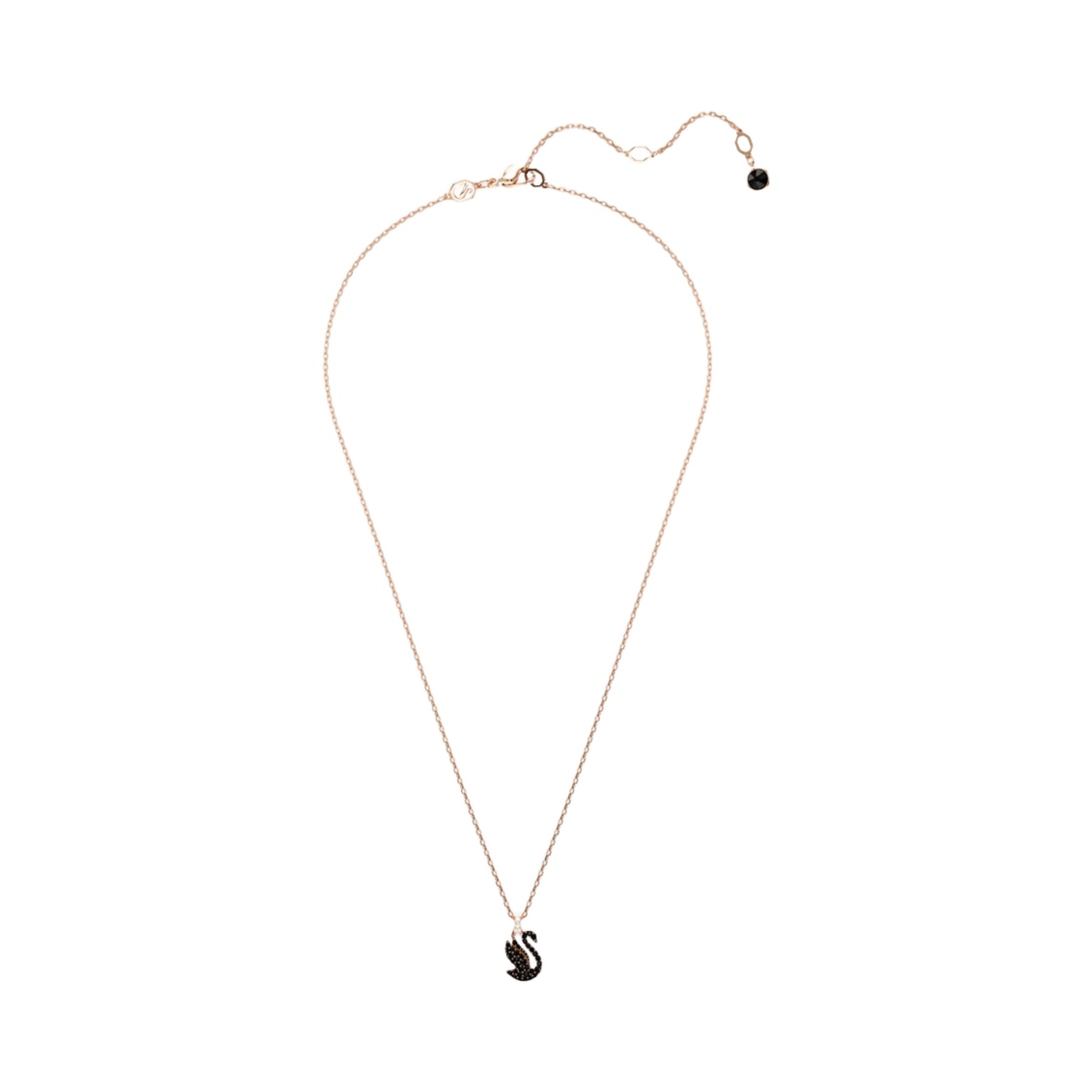 (W) 스와로브스키 스완 펜던트 스몰 블랙 로즈 골드 플래팅((W) Swarovski Swan Pendant Small Black Rose Gold Plated)