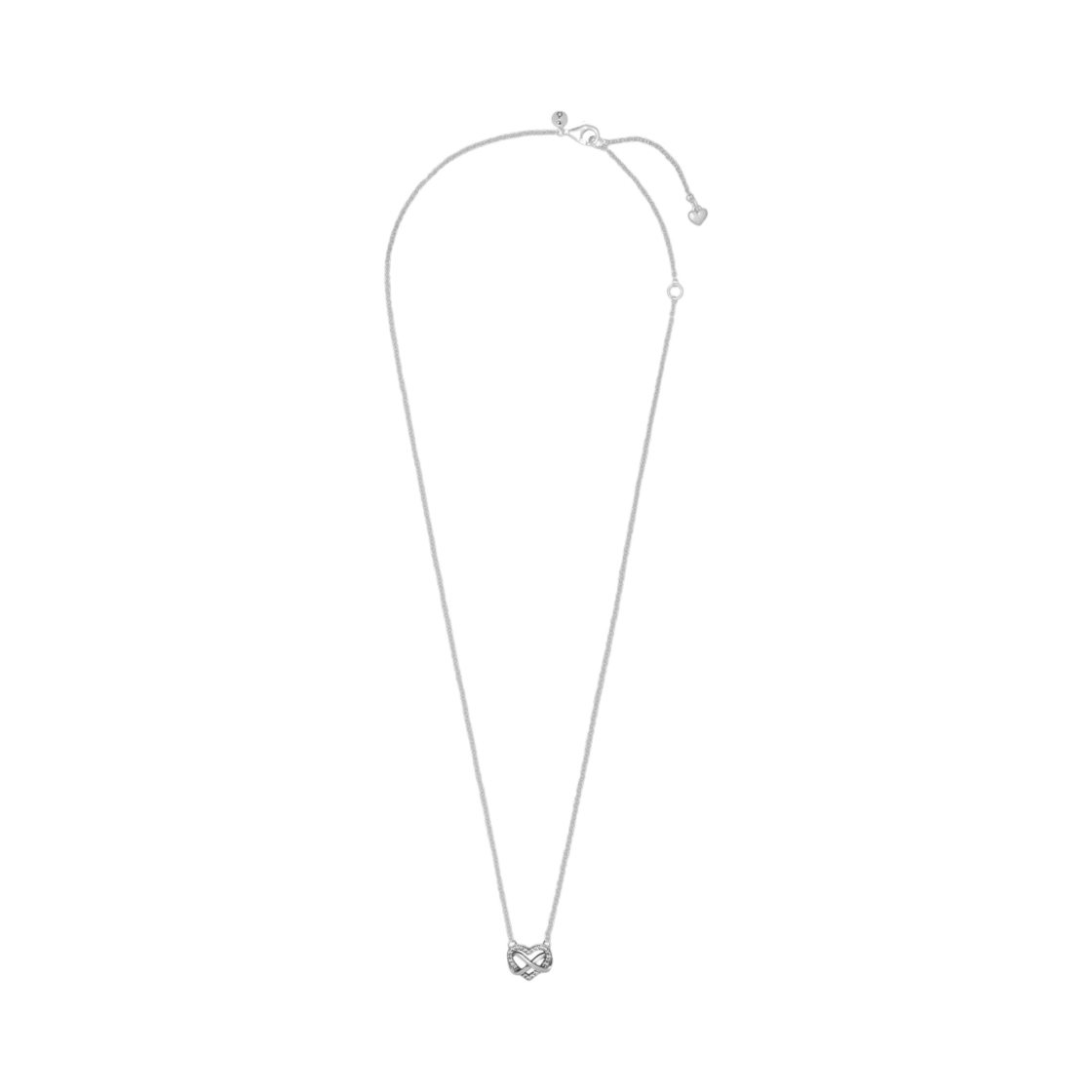 (W) 판도라 스파클링 인피니티 하트 콜리에 네클리스 스털링 실버 클리어((W) Pandora Sparkling Infinity Heart Collier Necklace Sterling Silver Clear)