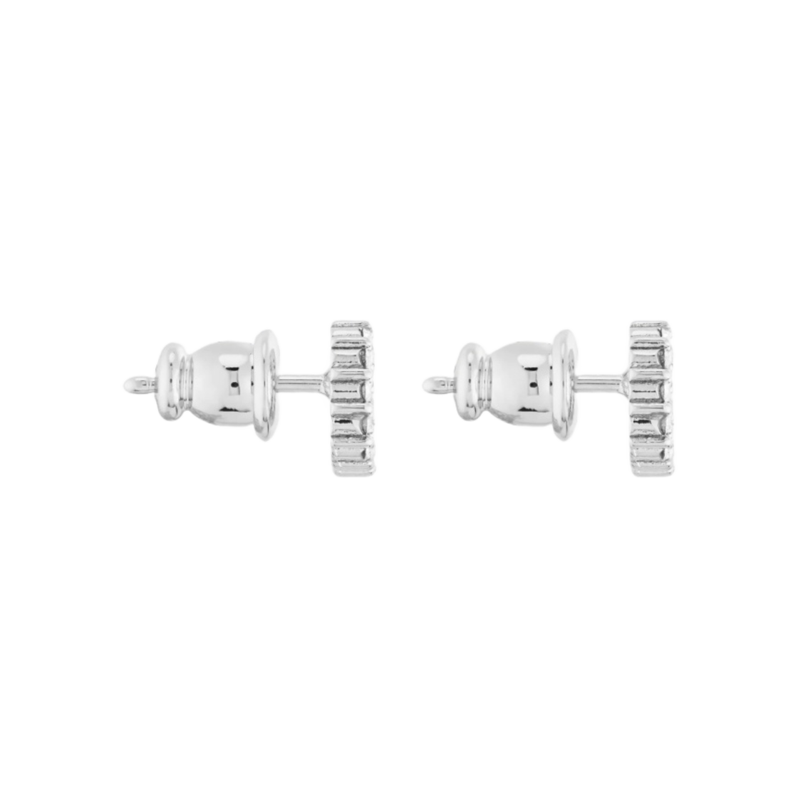 (W) 디올 클레어 D 룬 이어링 실버 피니쉬 메탈 화이트 크리스탈((W) Dior Clair D Lune Earrings Silver Finish Metal White Crystals) - 2