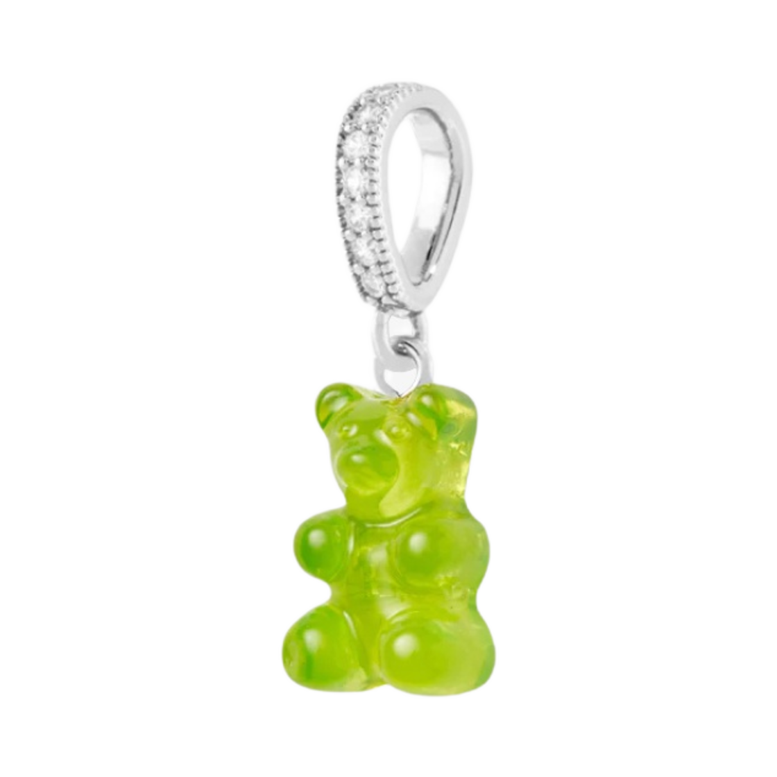 크리스탈 헤이즈 노스텔지아 베어 파베 커넥터 실버 라임(Crystal Haze Nostalgia Bear with Pave Connector Silver Lime) - 1