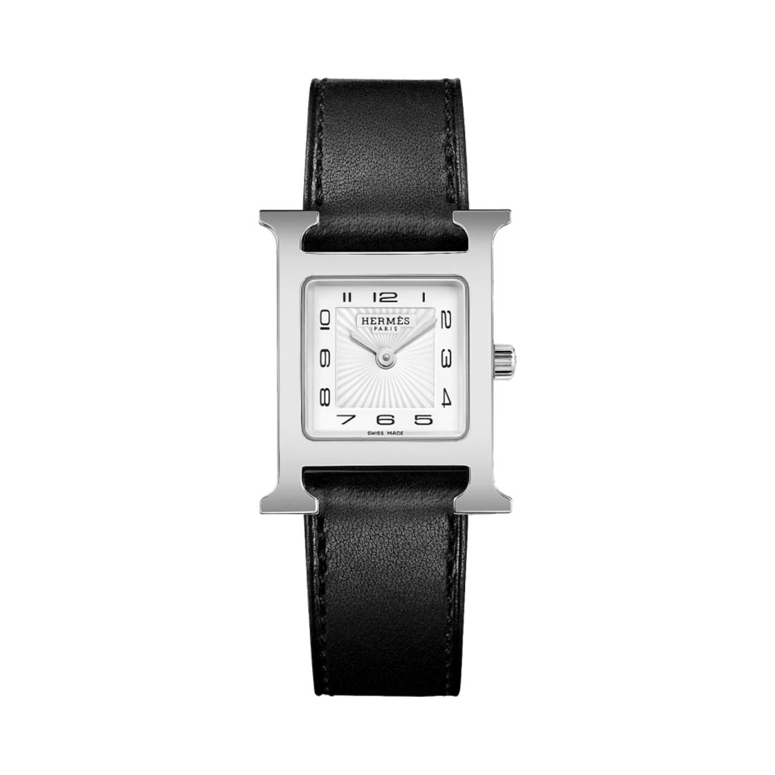 W055819WW00 Hermes Heure H Watch Small Black Barenia Strap & Steel