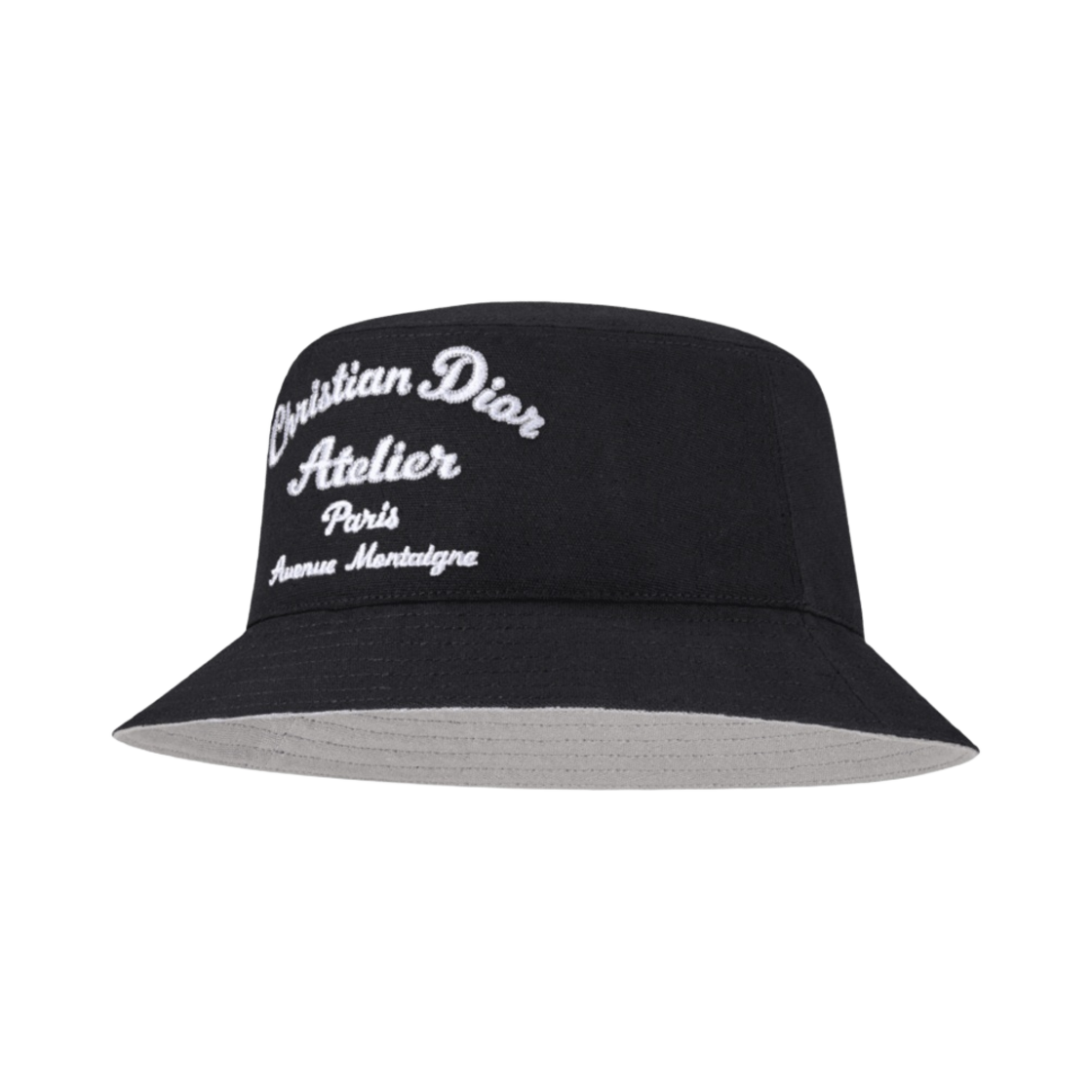243C907C4511-C988 Dior Atelier Cotton Canvas Bucket Hat Black