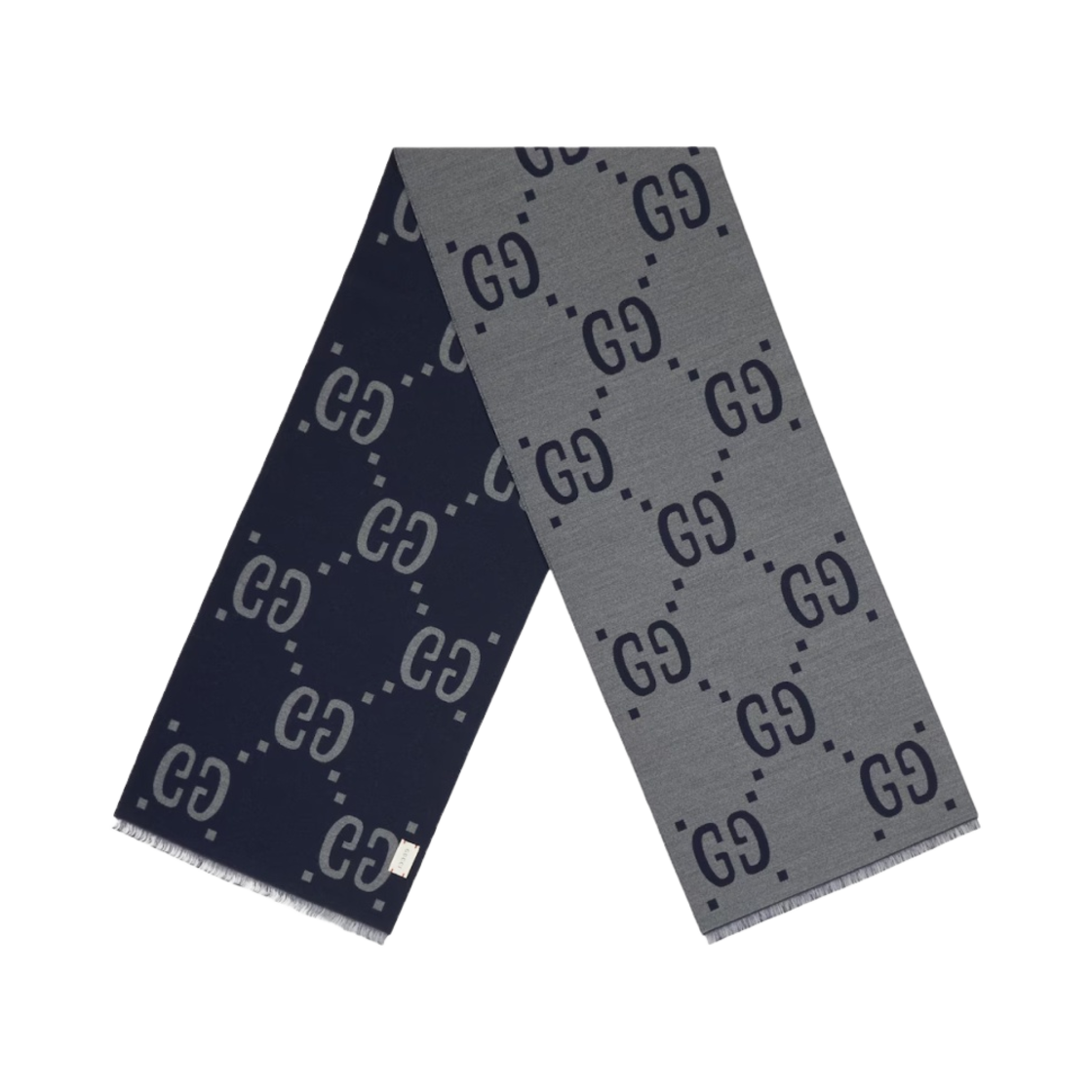 구찌 GG 자카드 울 실크 머플러 라이트 그레이(Gucci GG Jacquard Wool Silk Muffler Light Grey) - 2