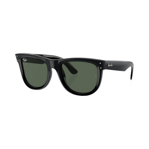 RBR0502S-6677VR Ray-Ban Wayfarer Reverse Polished Black Frame Green Classic G-15 Lenses Universal Fit