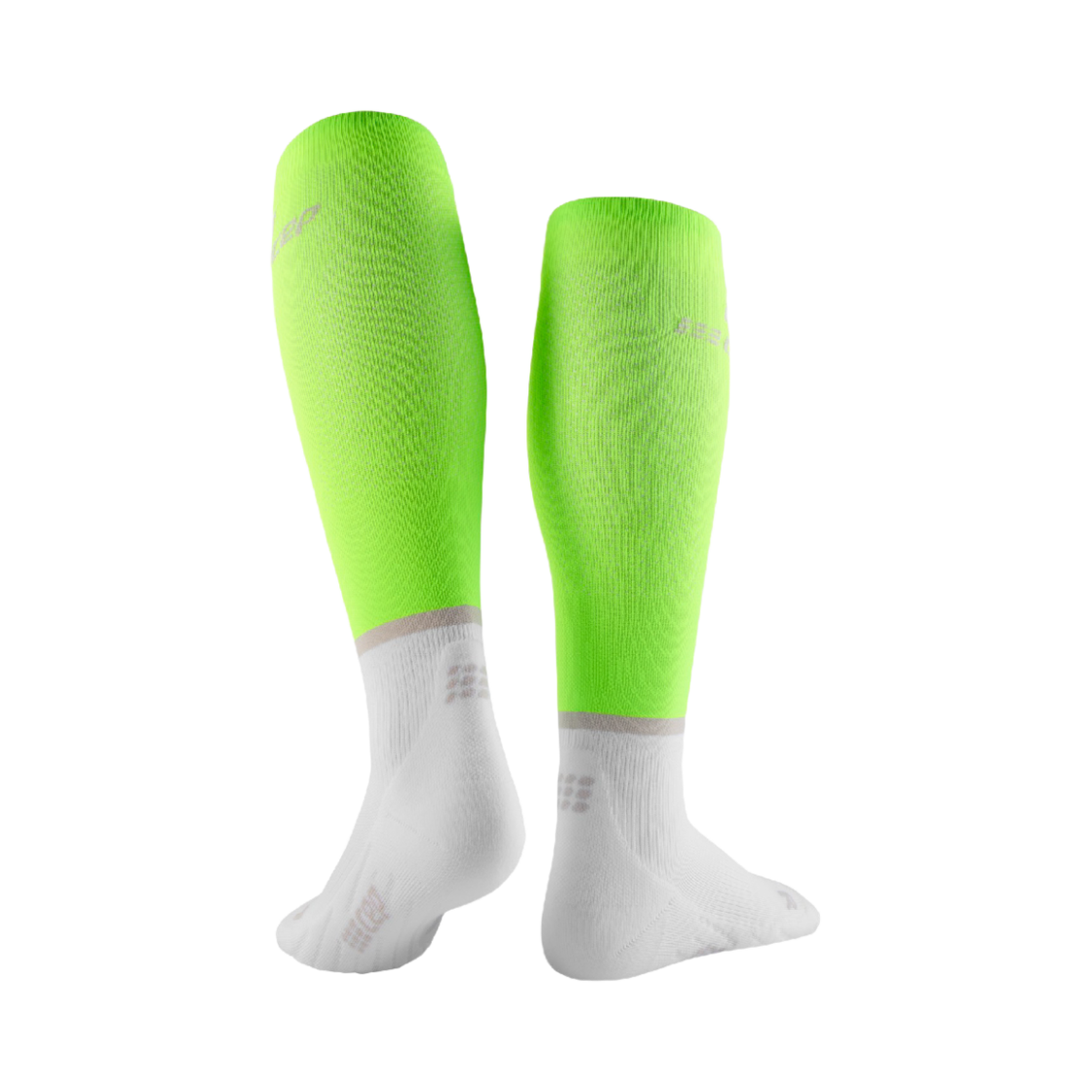 (W) CEP 더 런 컴프레션 톨 삭스 4.0 라임 그린 화이트((W) CEP The Run Compression Tall Socks 4.0 Lime Green White) - 2