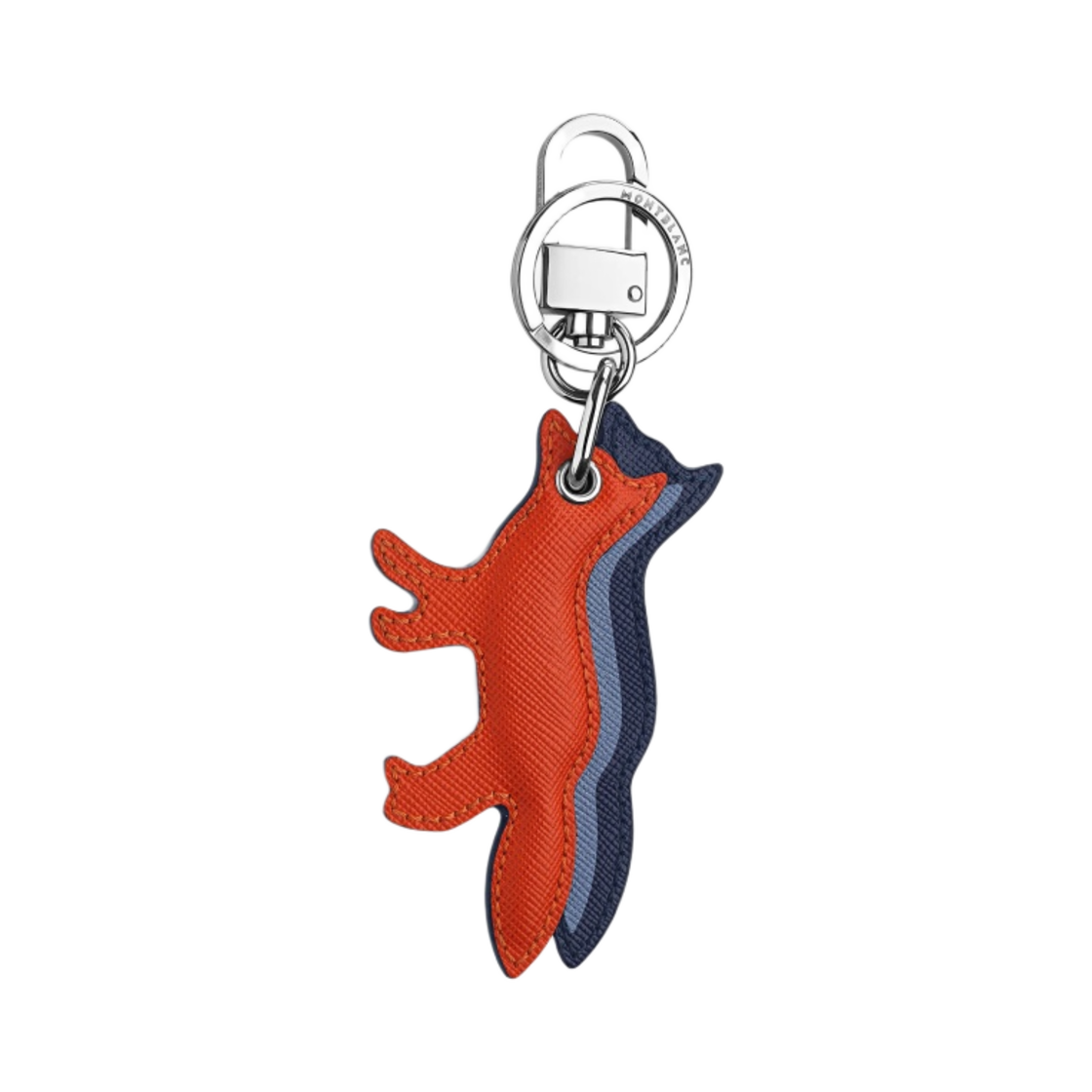 129014 Montblanc x Maison Kitsune Calfskin Key Fob Blue